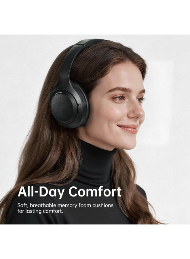 EKSA P300 Wireless Bluetooth Headphones, Active Noise Cancelling Over Ear Headset with ENC Mic,Transparency Mode, 100H Playtime, Hi-Res Audio, Deep Bass,BT 5.4 Headset for Music Office Travel - Image 2